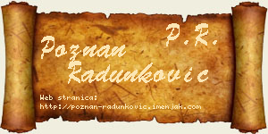 Poznan Radunković vizit kartica